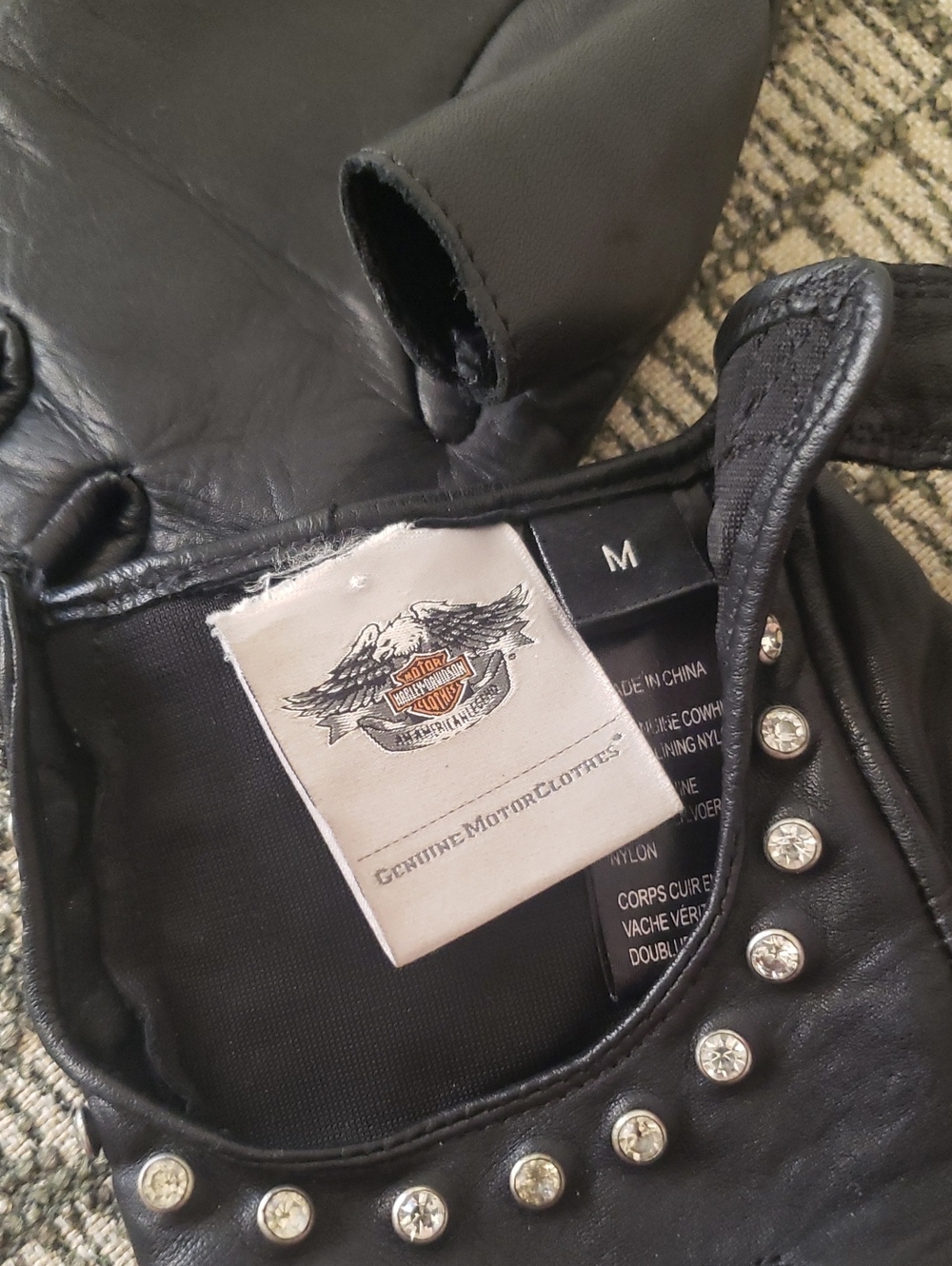 Harley Davidson Rhinestone Gloves M - Picture 3 of 4